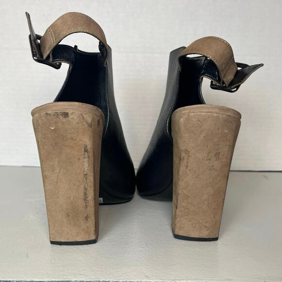 Schutz Quesadilha Yucca Slingback Heels Size 8.5 Black Leather Block Heel - Picture 9 of 16